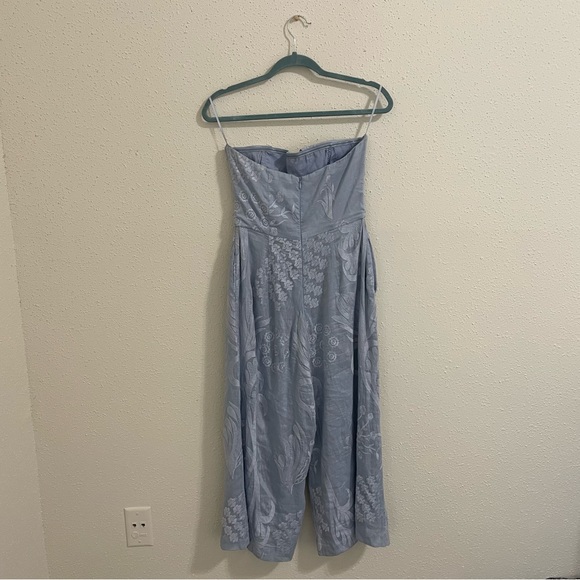 Aijek Natalie Embroidered Strapless Wide Leg Jumpsuit - Anthropologie - Size 4 - Picture 8 of 15